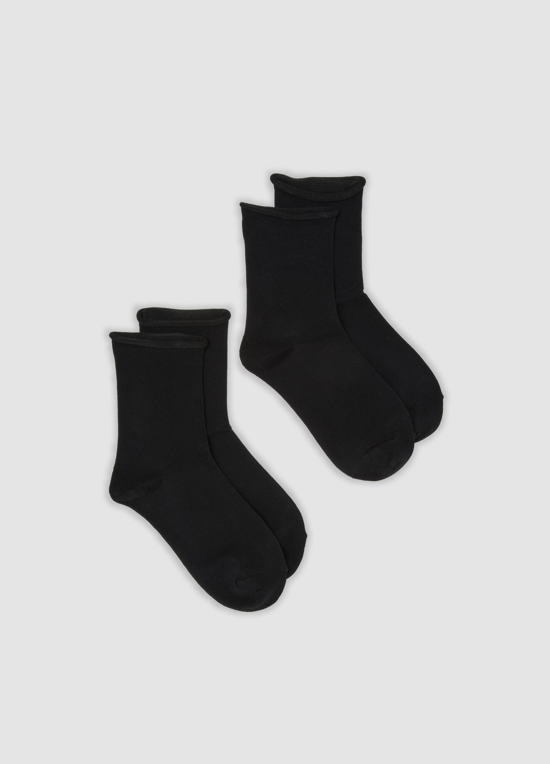 2-pack black socks in organic cotton jersey blend