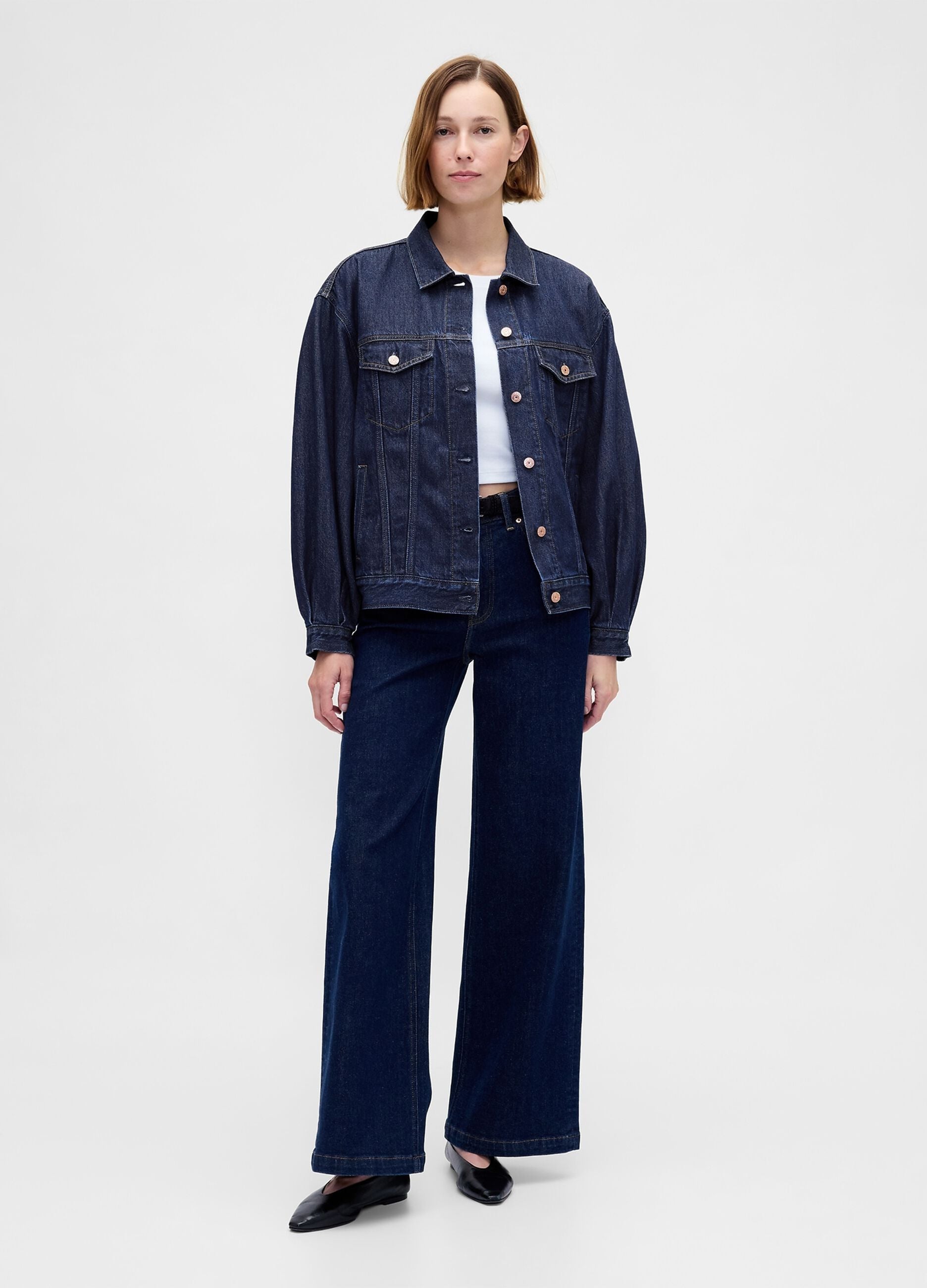 Blue Denim Jacket in Cotton and Lyocell