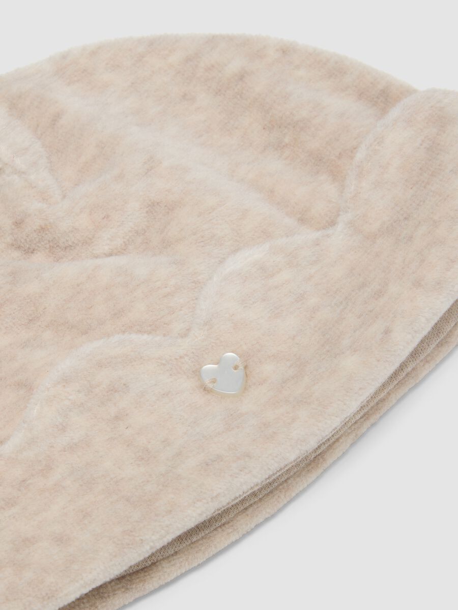 Cappellino beige in misto cotone organico jersey_1