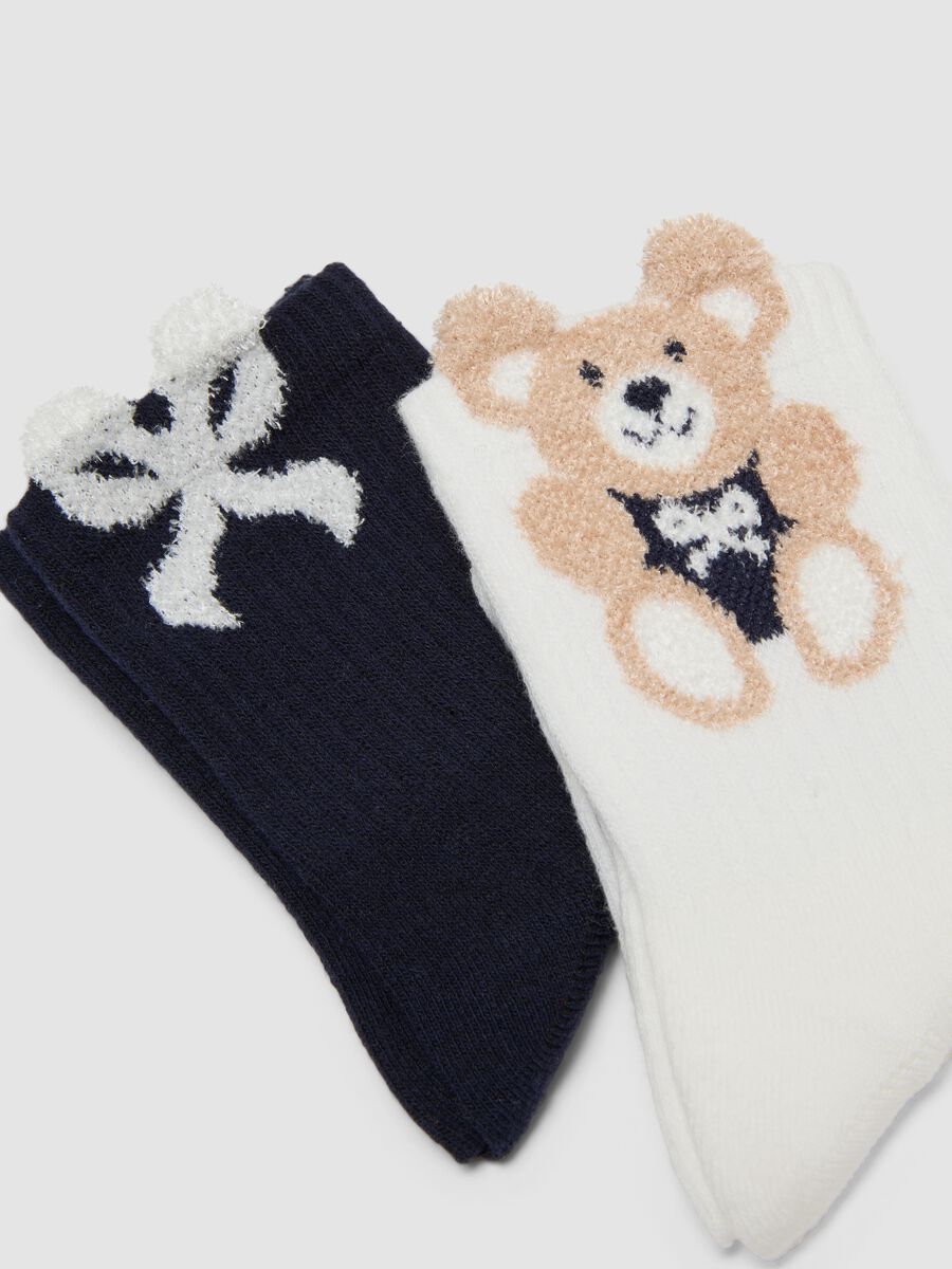 Girls&rsquo; multicolour midi socks 3-pack in stretch organic cotton_2