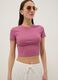 Pink ribbed fitted stretch cotton T-shirt_2