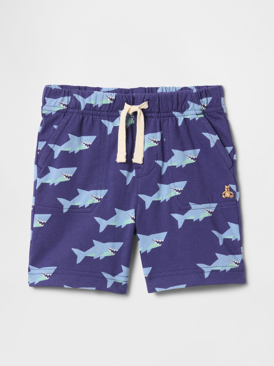Blue Shorts with Shark Print Kids 2025_0