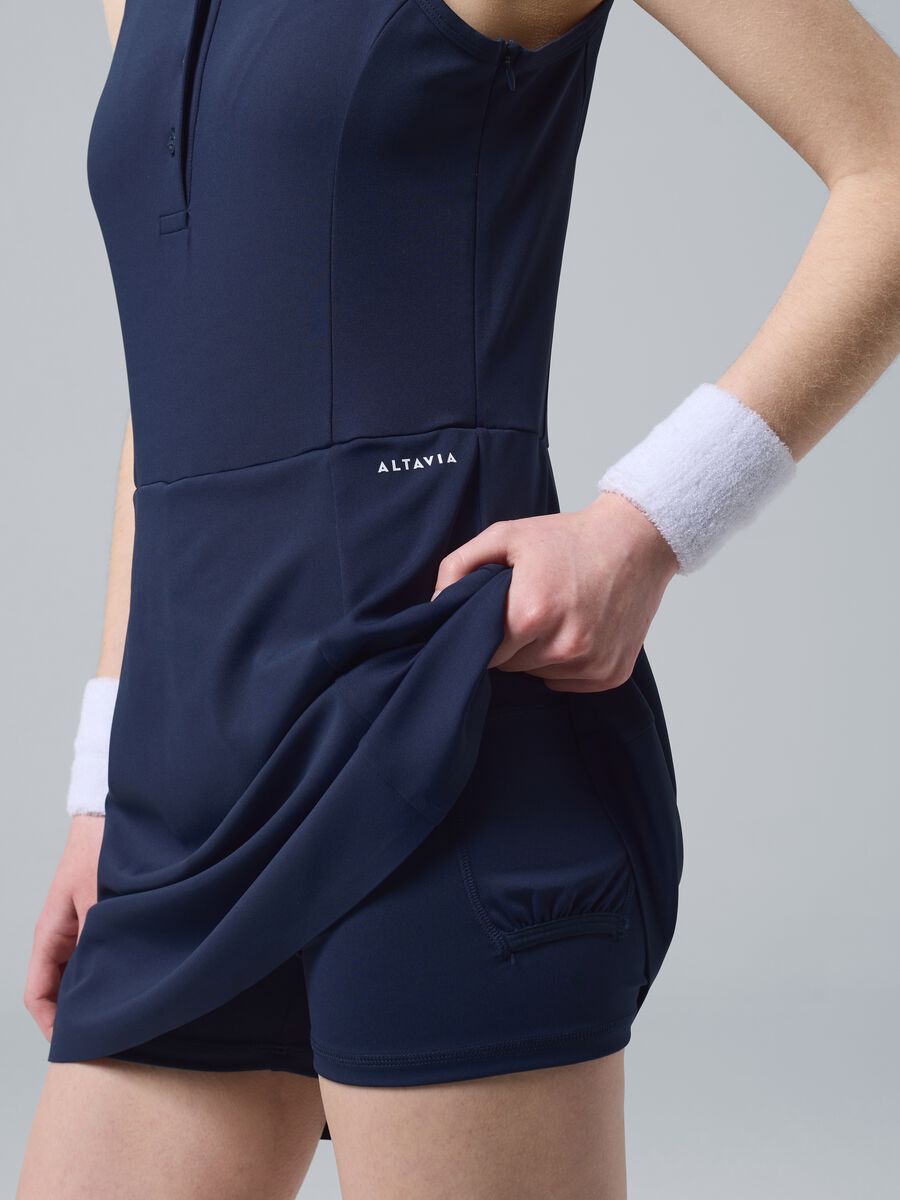 Blue ALTAVIA COURT sports dress in stretch technical fabric_3