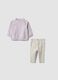 Purple organic cotton sweatshirt and leggings set for baby girl_0