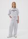 Grey cotton and viscose blend culotte-fit joggers for girls_0