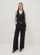 Black linen-blend slim-fit waistcoat with buttons_1