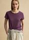 Purple short-sleeved pure linen T-shirt, regular fit_0