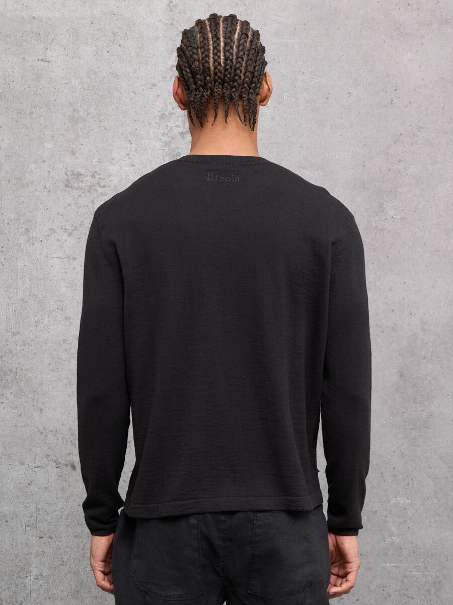 Black Knit Long-Sleeve T-Shirt_1
