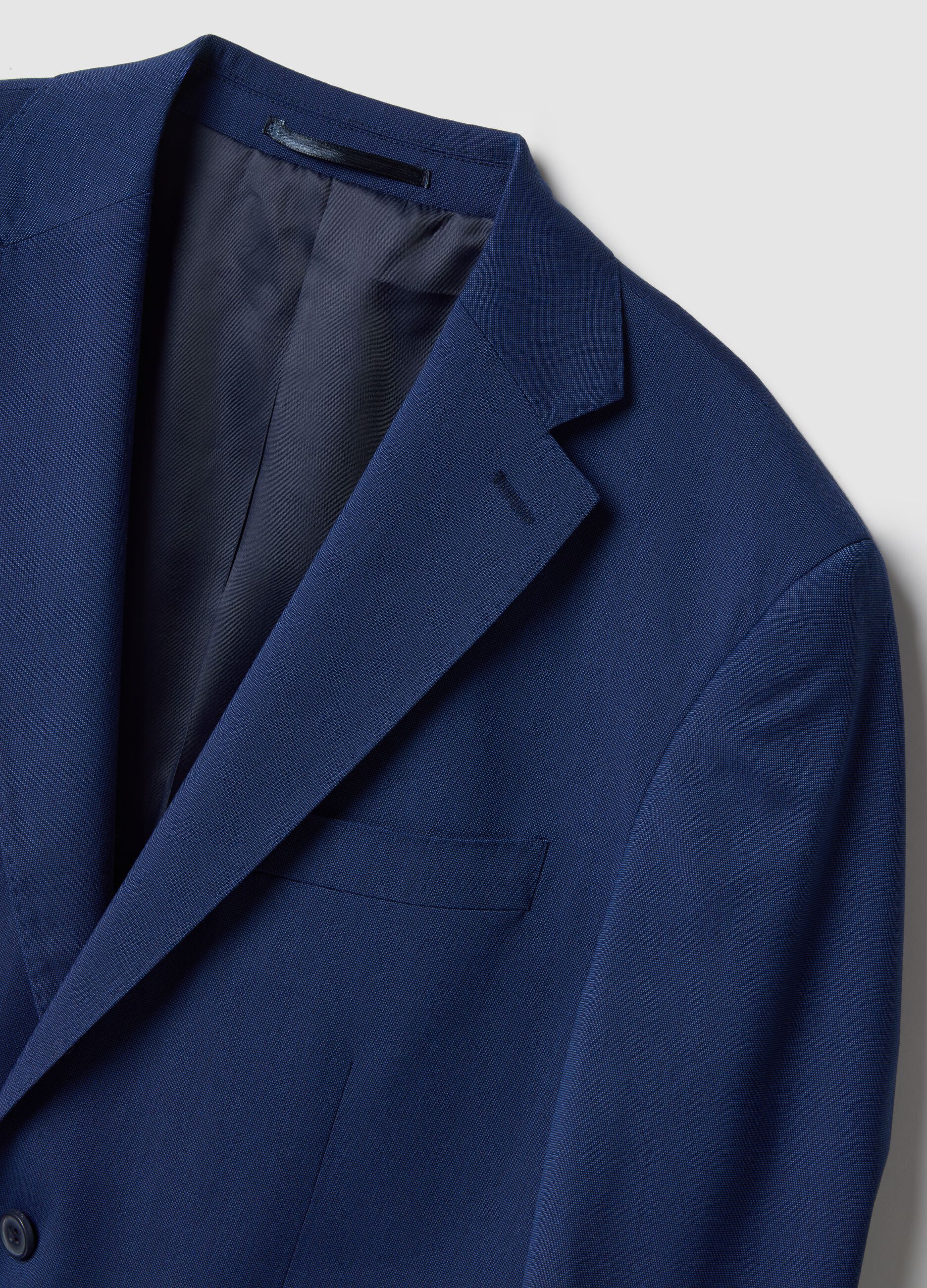 Single-breasted regular fit blue blazer