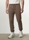 Brown cotton-blend joggers, regular fit_1