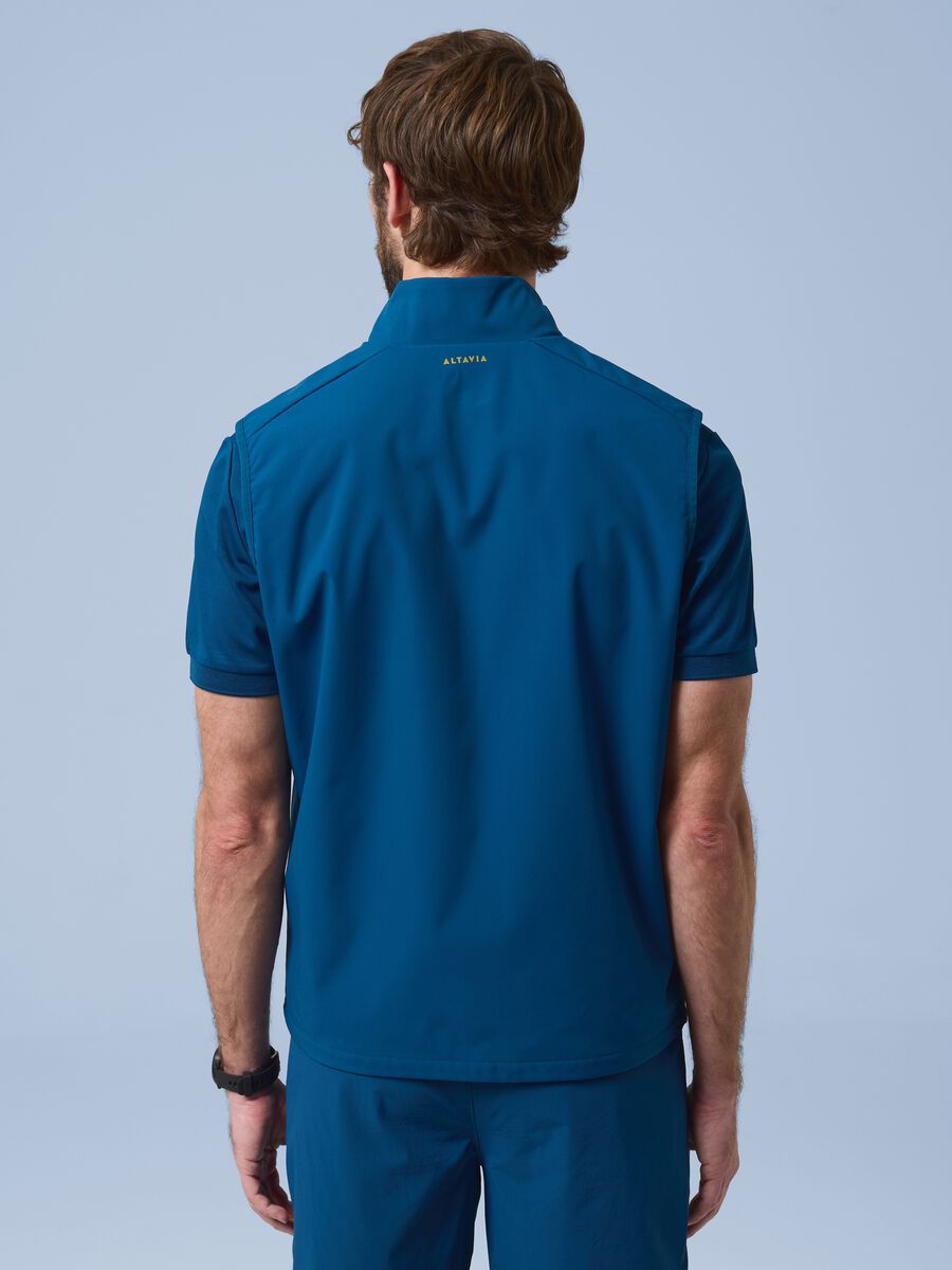 ALTAVIA SAILING blue windproof gilet in stretch fabric with zip_3