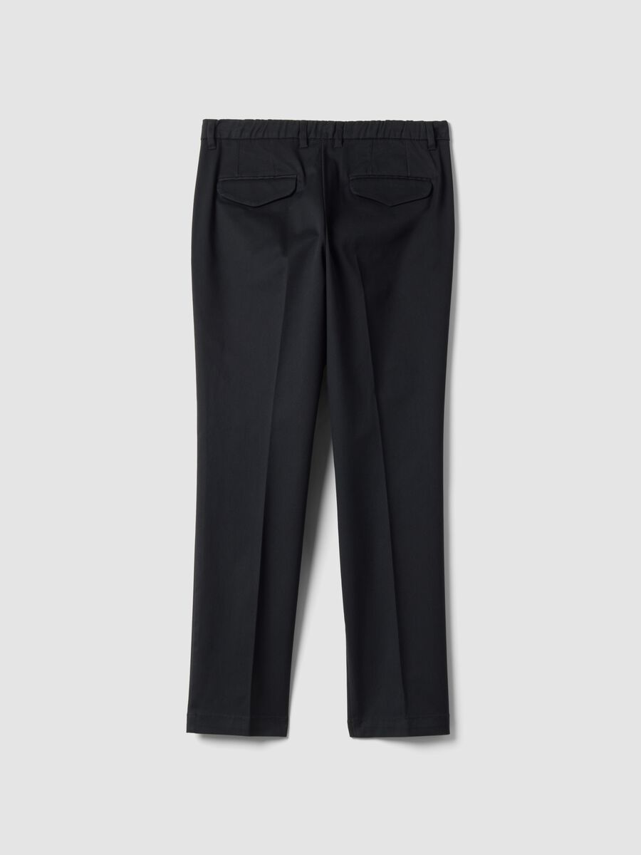 Grey slim-fit stretch twill chino trousers_2