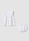 Pure white cotton baby girl set with embroidered flowers_1