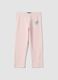 Girls' pink elasticated cotton leggings slim fit with heart_0