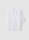 White pure cotton shirt with broderie anglaise embroidery, regular fit_4