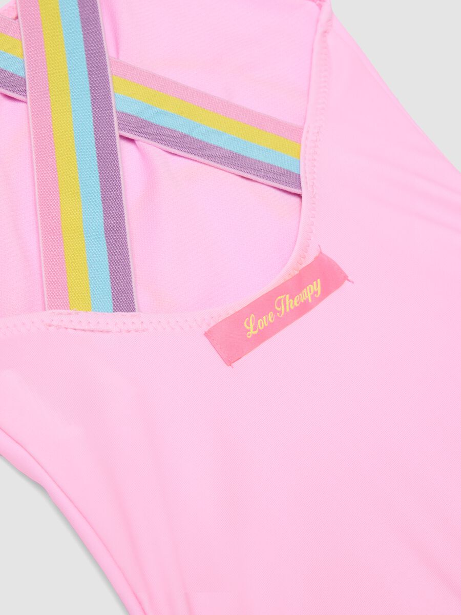 Pink stretchy fabric swimsuit_3