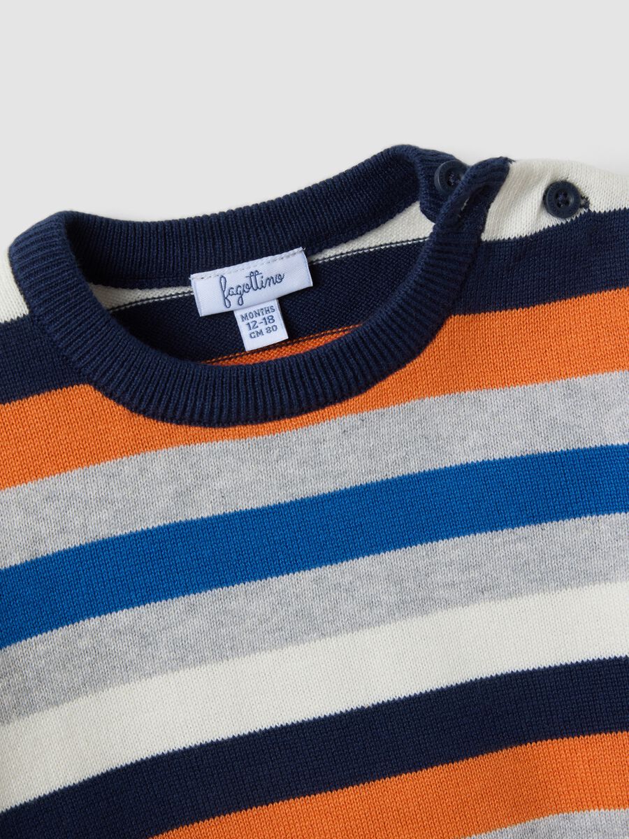 Multicolour striped pure cotton jumper for baby boy_2