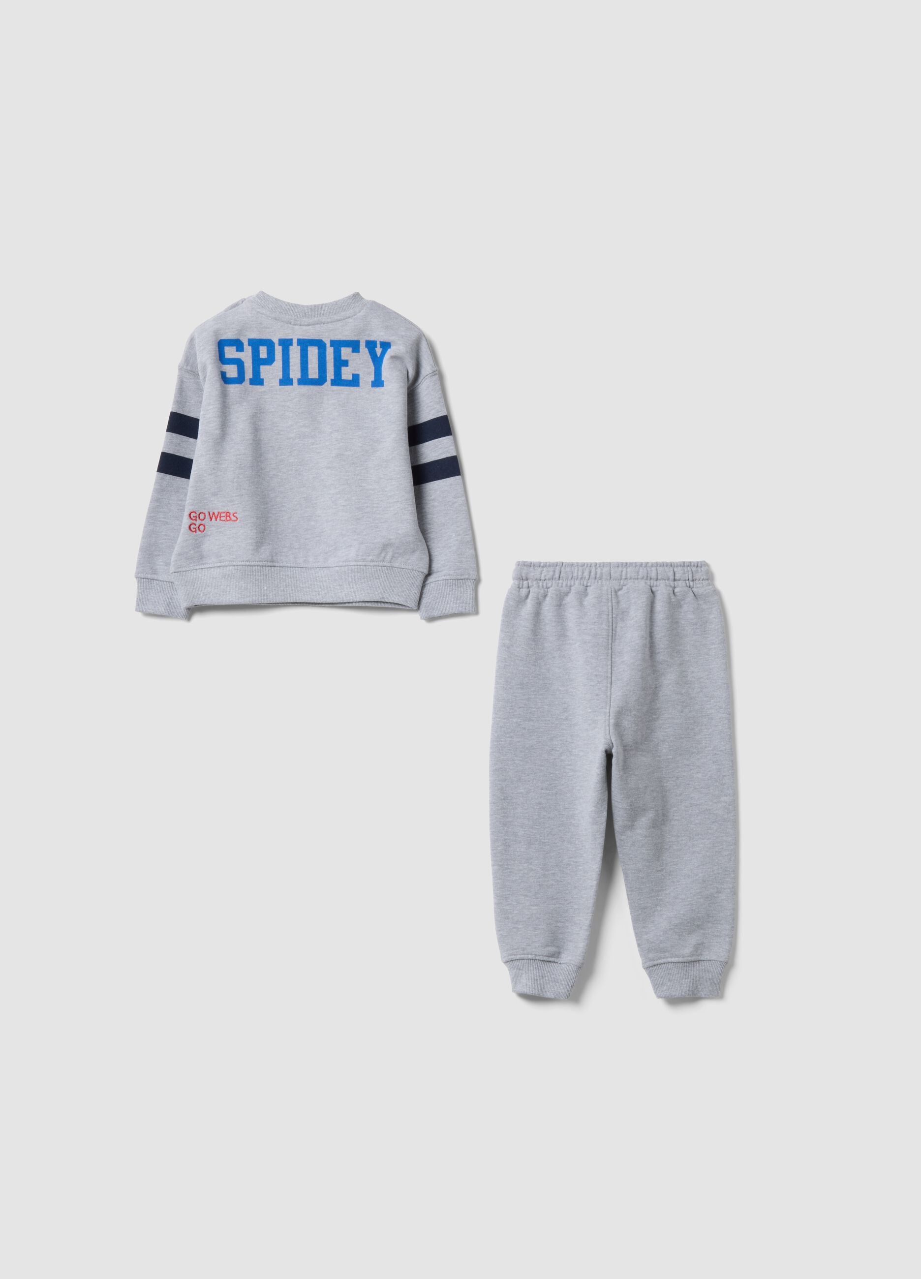 Grey oversized MARVEL Spider-Man pure cotton jogger set for boys