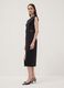 Black midi dress in stretch fabric, slim fit_0