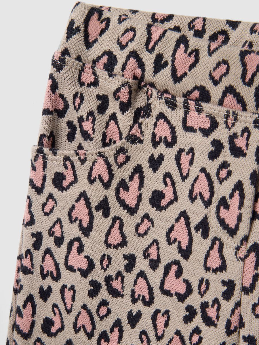 Slim fit leopard print cotton stretch treggings for girls_2