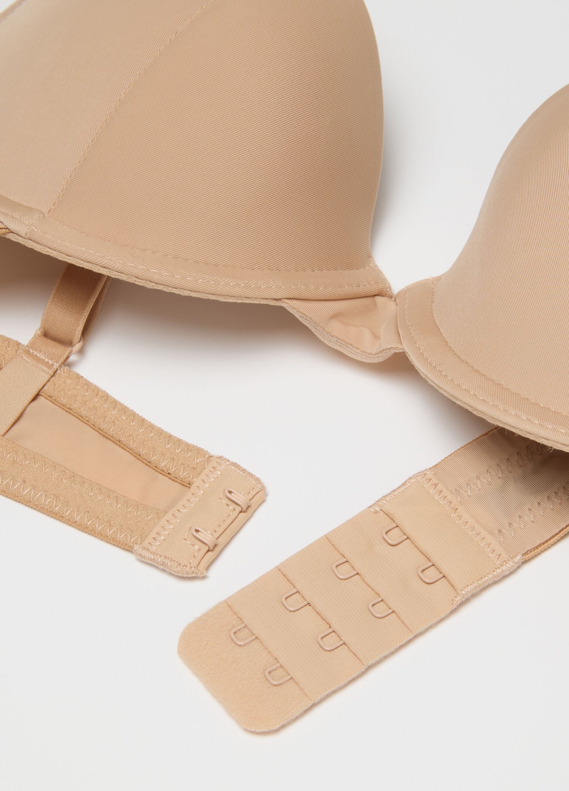 Women's beige stretch-blend bra