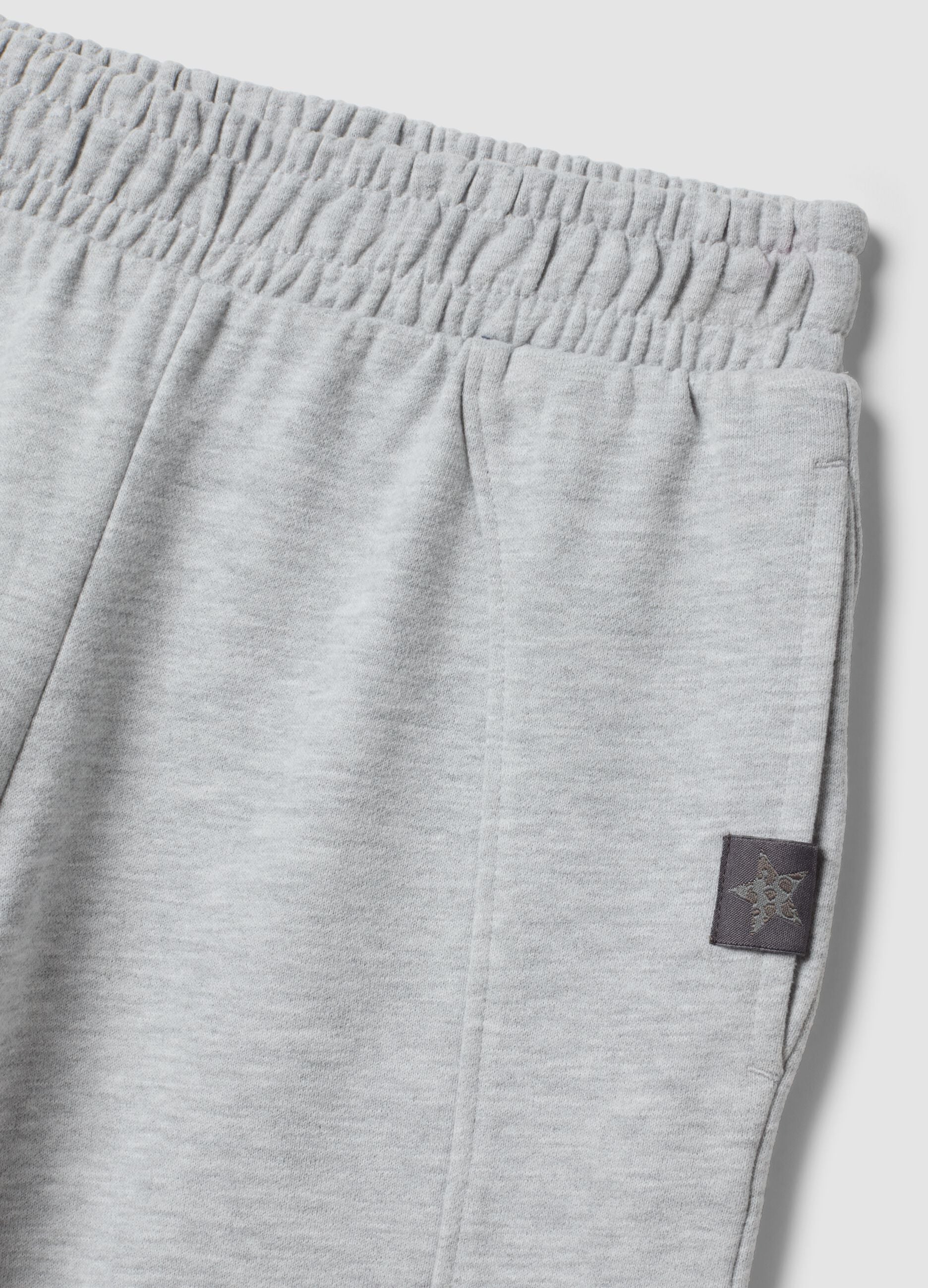 Grey wide-leg trousers in a cotton-viscose blend for girls