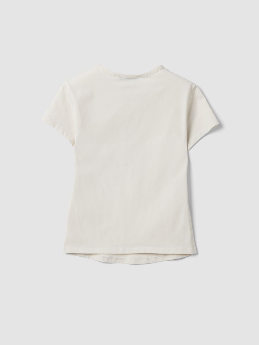 White fitted stretch-cotton T-shirt with rhinestone embellishment_5