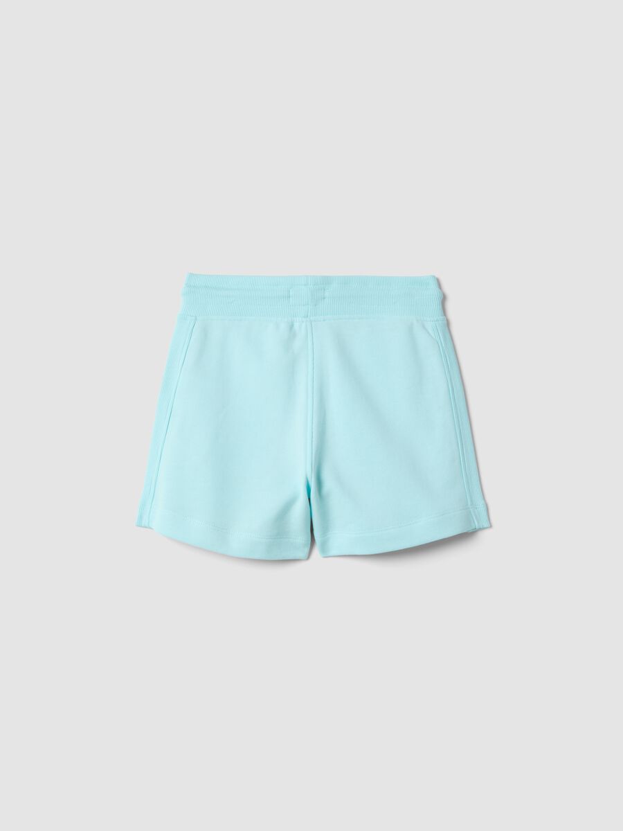 Girls&rsquo; light blue pure cotton regular-fit shorts_1