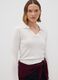 White viscose-blend polo-collar jumper, regular fit_0