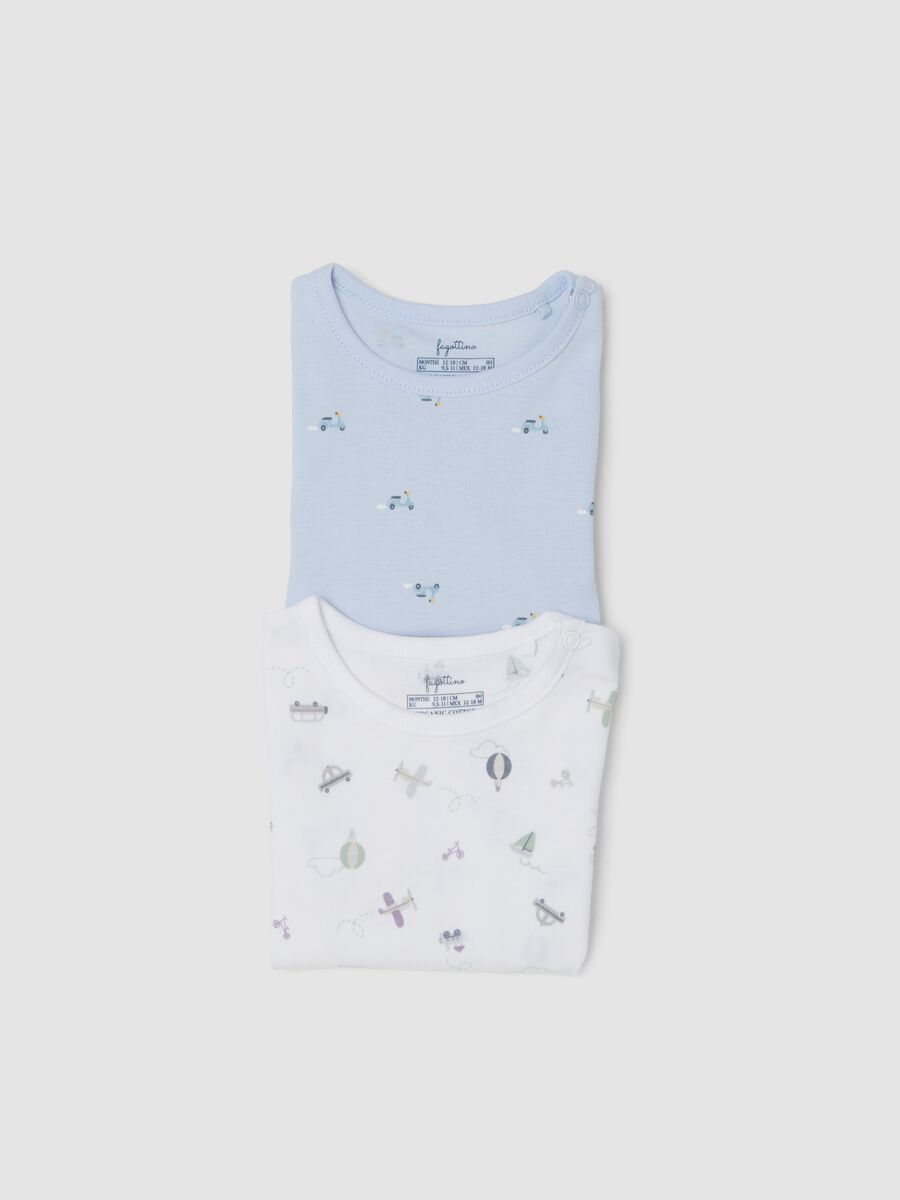 Bipack di body azzurri e bianchi in cotone organico per neonati e bimbi_3