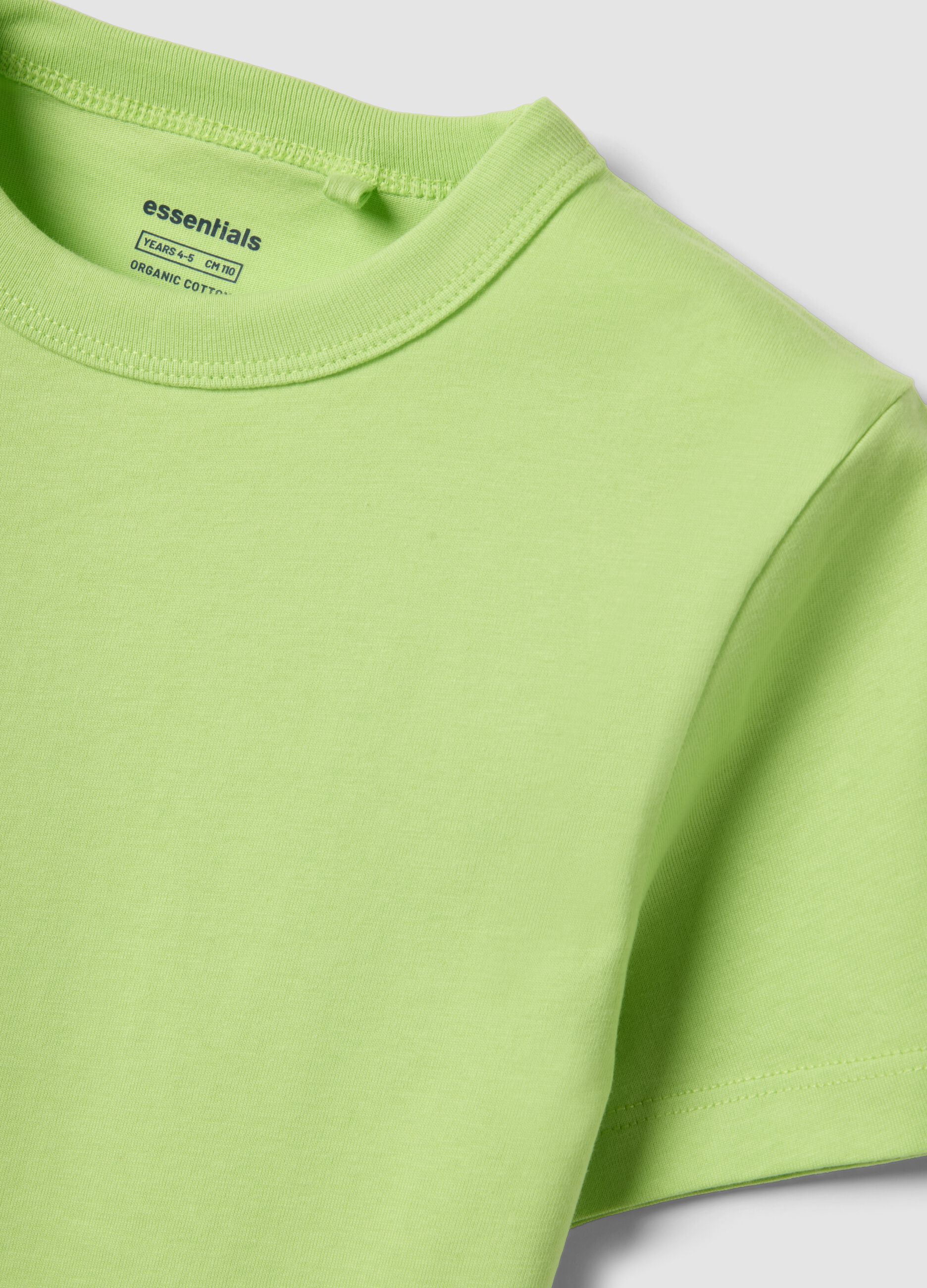 Kids&rsquo; green 100% cotton T-shirt, oversized fit