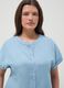 Regular fit pure lyocell blue blouse with mandarin collar_3