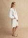 White regular fit cotton-linen blend blouse with eyelet details_3