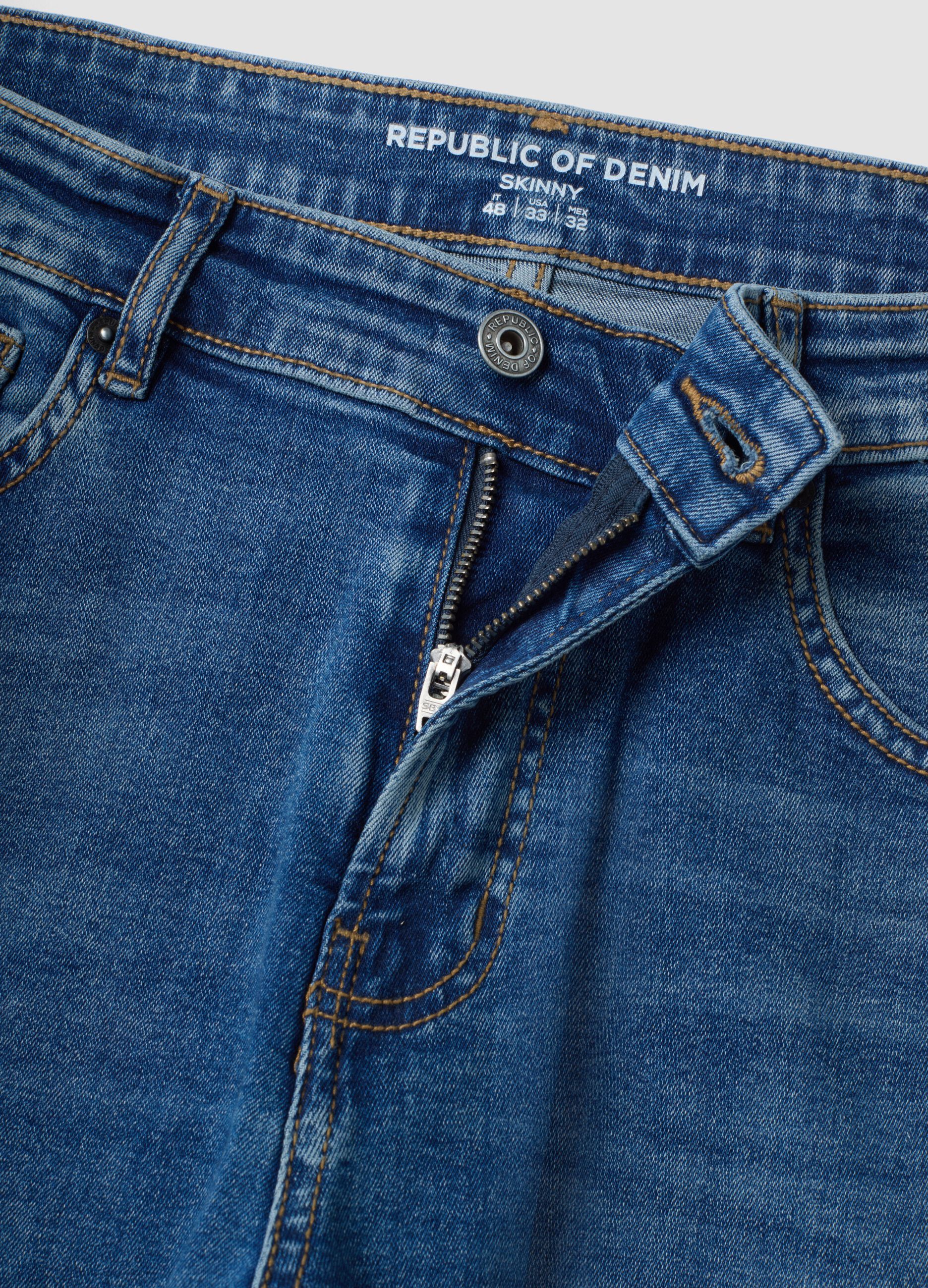 Blue skinny-fit stretch cotton denim jeans
