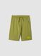 Green organic cotton Bermuda shorts with elasticated waist_3