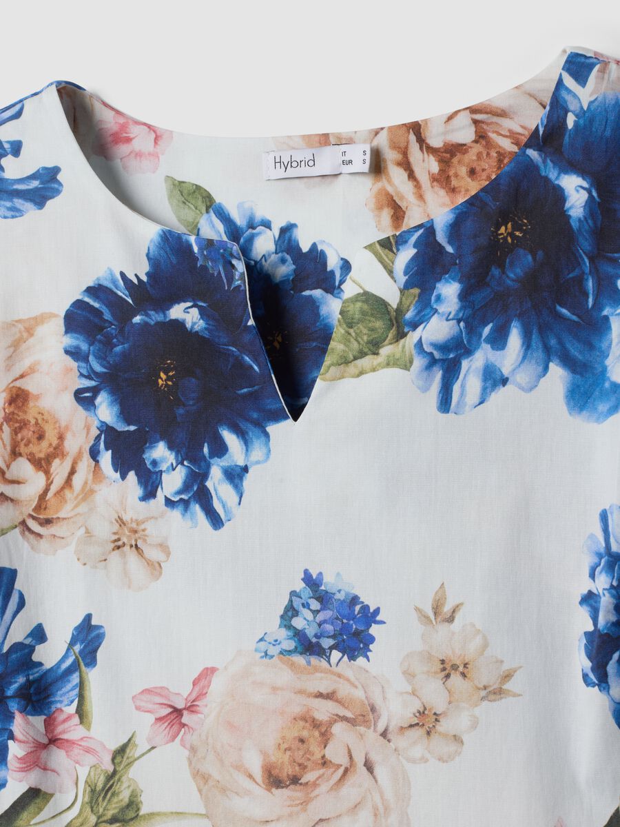 White floral midi dress in stretch cotton_5