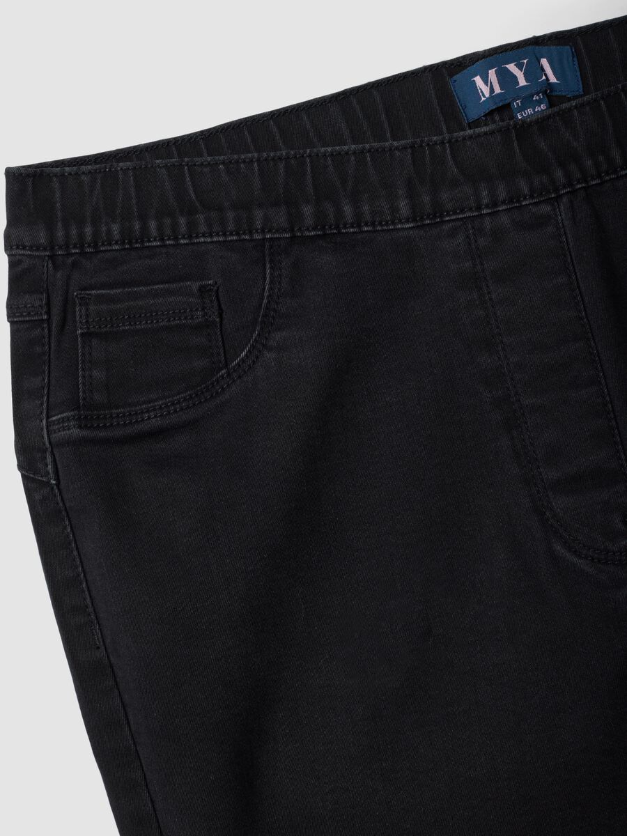 Black skinny jeggings in stretch cotton and viscose_2