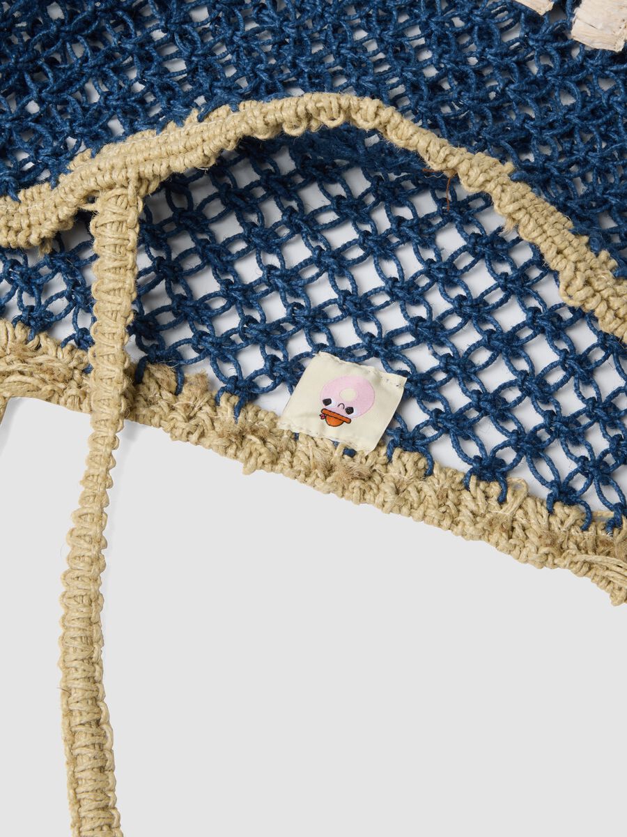 Borsa da mare in misto juta a rete traforata multicolor_2