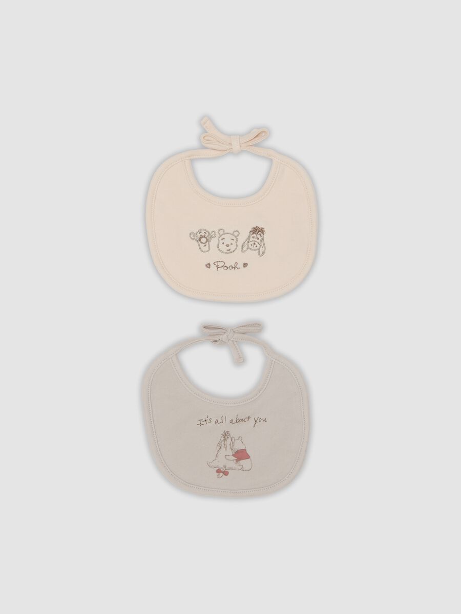 Bipack bavaglini multicolor in puro cotone organico con stampa Winnie The Pooh_0