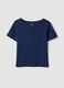 Blue pure cotton short-sleeve T-shirt_4