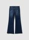 Blue bootcut denim jeans in stretch cotton_6