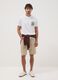 White short-sleeve pure cotton T-shirt, regular fit_1