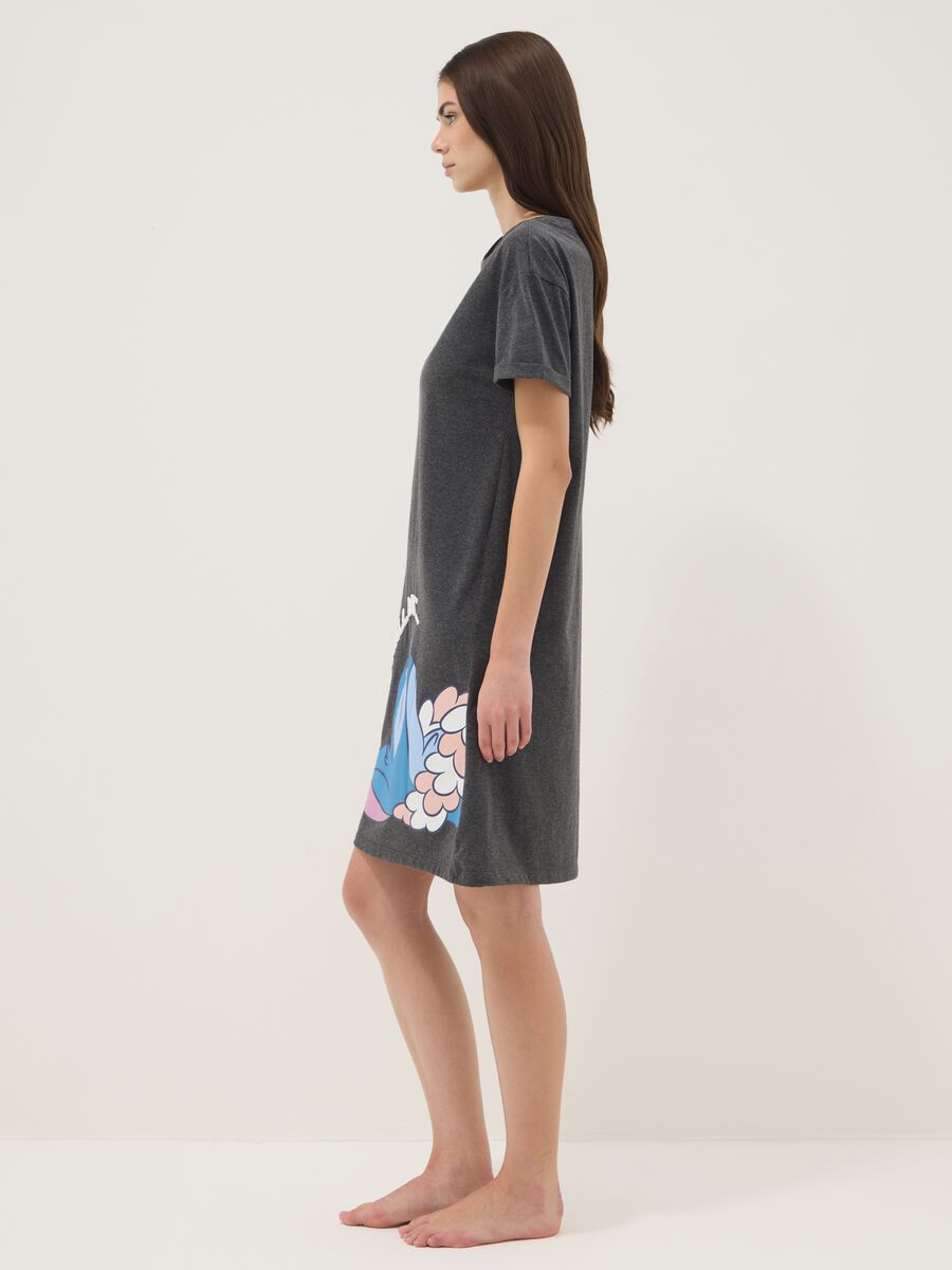 Grey pure cotton nightdress with Stitch print_1
