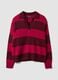Red striped wool-blend polo collar jumper_4