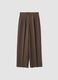 Brown formal stretch-viscose regular-fit trousers_0