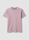 Purple mercerised pure cotton regular-fit crew-neck T-shirt_4