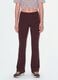 Brown Flared Stretch Cotton Trousers_2