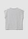 White pure cotton T-shirt with blue stripes, regular fit_5