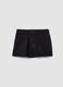 Girls&rsquo; black stretch cotton denim shorts, slim fit_3