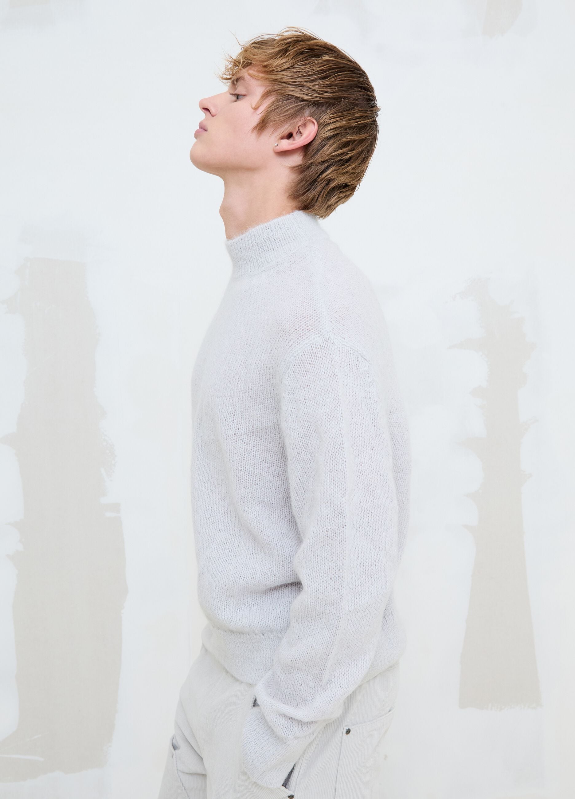 Mohair Crew Neck in Light Beige